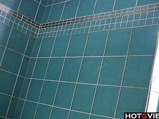 Petite Brunette Solo Scene In The Shower free video