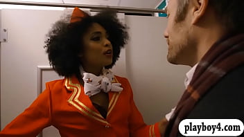 Nasty Ebony Stewardess Gets Twat Boned In Public Toilet free video