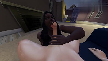 Skinny Big-Dick Boy Caught Her Fat Black Roommate Squirting And Fucks Her. More At Hentaisims.com free video