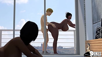 Spoiled Rich Prick Fucks His Black Maid And Tutor On The Balcony free video
