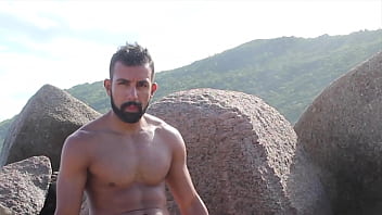 Nudist Beach - Jerking Off On The Rocks And Ocean Trailer free video