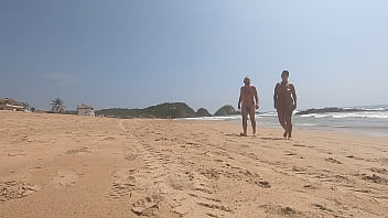 Walking Nude Freely & Having Fun On Public Nudist Beach free video