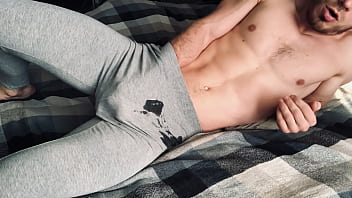 I Masturbate And Cum In Gray Leggings After Training! Male Orgasm! Russian Home Video Of A Straight Man