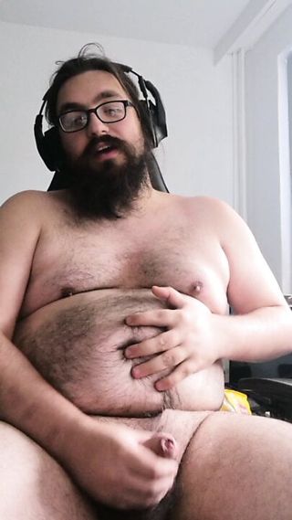 Fat Young Bear Eats Burgers, Fries And Dreams About Getting Fatter And Cums Afterwards free video