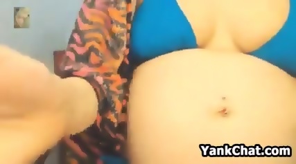 Pregnant Chick With A Pierced Belly Button free video